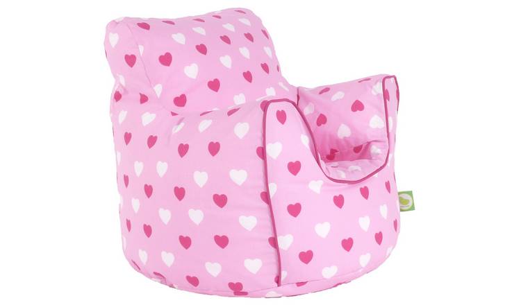 Bean Lazy Hearts Cotton Bean Bag Armchair Child Teen Size Pink