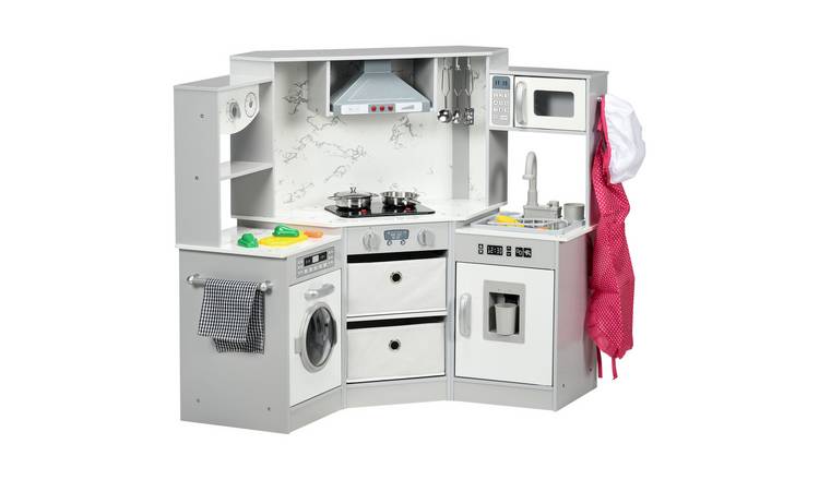 AIYAPLAY Lights Sounds Water Dispenser Sink Utensils Kids Corner Kitchen - Grey