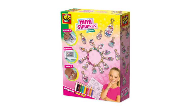 SES Creative Mini Shrinkies Charms Jewellery Craft Activity Set Unicorn Sweeties