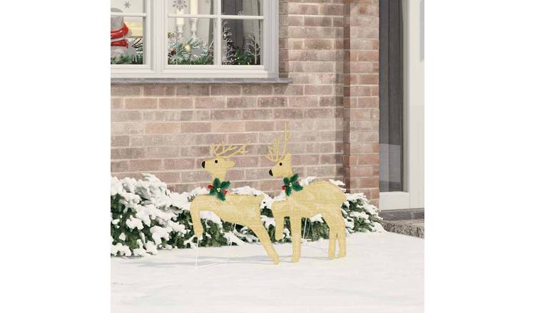 Walplus Pack of 2 LED Reindeer - Warm White - 45 x 19 x 65 cm