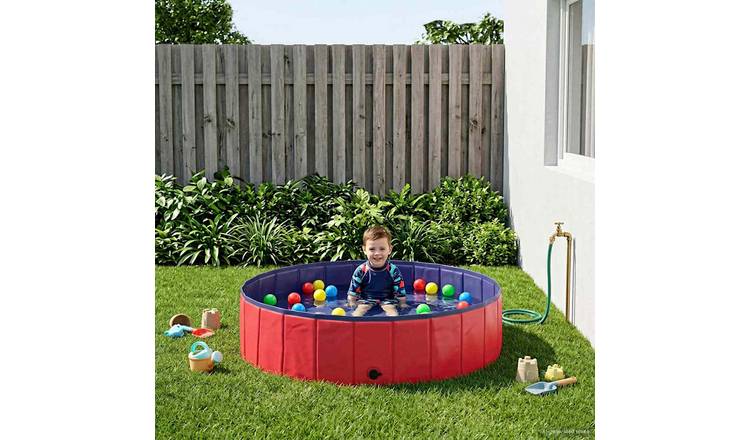 Walplus Children Swimming Pool Folding and - Blue and Red - 120 x 30 cm