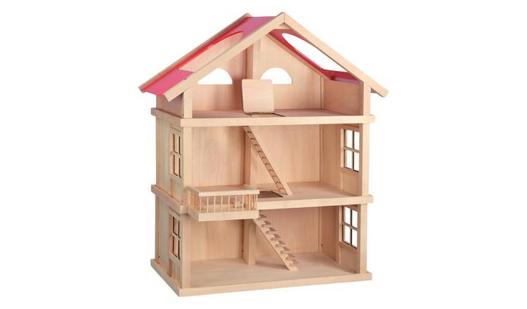 Goki 3 Floor Wooden Dollhouse Pretend Playset - Age 3+