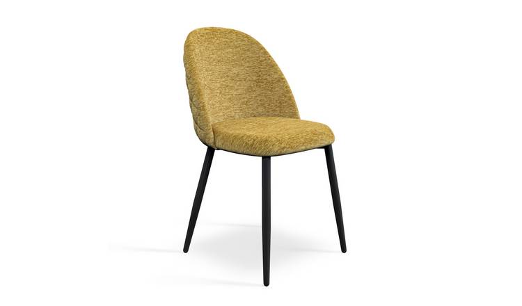 Furniture Online Raye Set Of 4 Velvet Upholstered Dining Chairs - Mustard