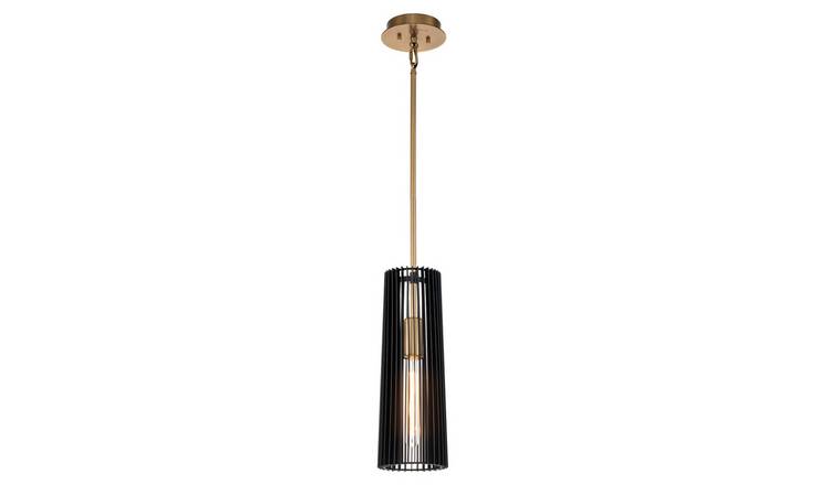 Elstead Kichler Pendant Light - Black & Natural Brass