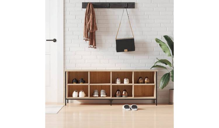 Walplus Engineered Wood Shoe Cabinet - Sonoma Oak - 131 x 35 x 50 cm