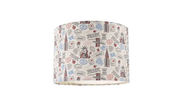 Happy Homewares Multicoloured York with Statue of Liberty Lampshade - 25cm