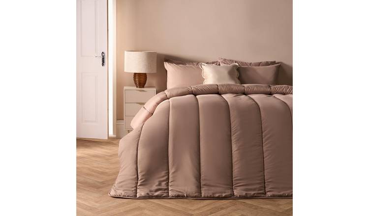 OHS Reversible 10.5 Tog Coverless Duvet Set Bedding Natural - Double
