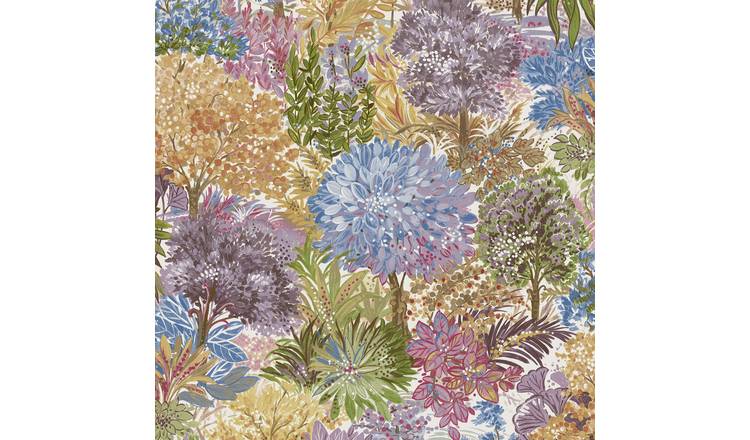 Grandeco Blossom Tree Leaf Foliage Textured Wallpaper - Multi