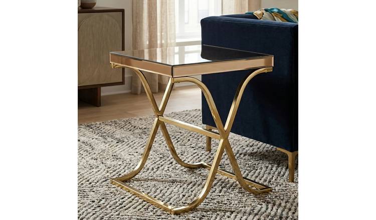 Orsina Kensington Townhouse Mirrored Side Table - Gold