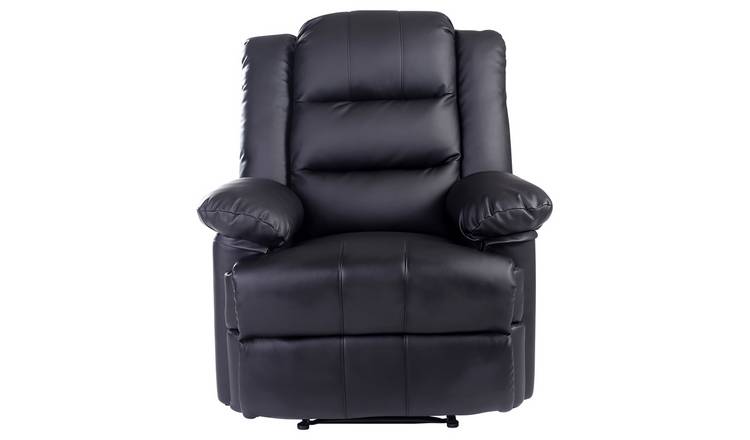 Furniture Online Loxley Bonded Leather Manual Recliner Chair - Black