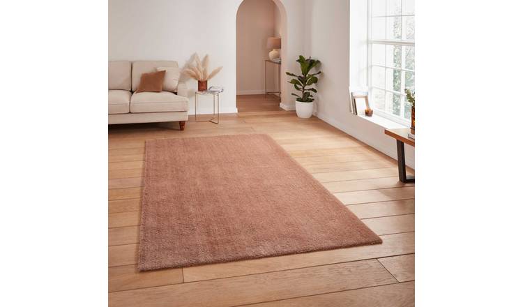 Mega Flooring Brown Shaggy Plain Rug - 60 x 115cm