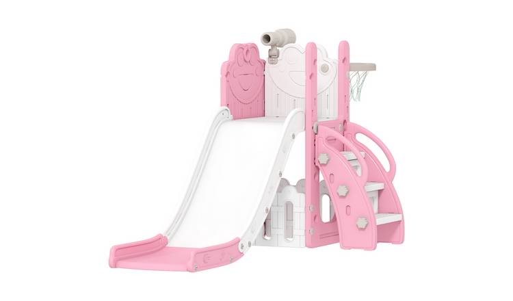 AIYAPLAY 5 in 1 Frog Theme Toddler Slide Set – Pink