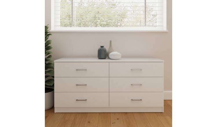 GFW Bailey 3+3 Drawer Chest - White