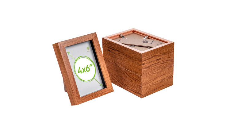 Nicola Spring 3D Box Photo Frames - 4 x 6" - Set of 5 - Dark Wood