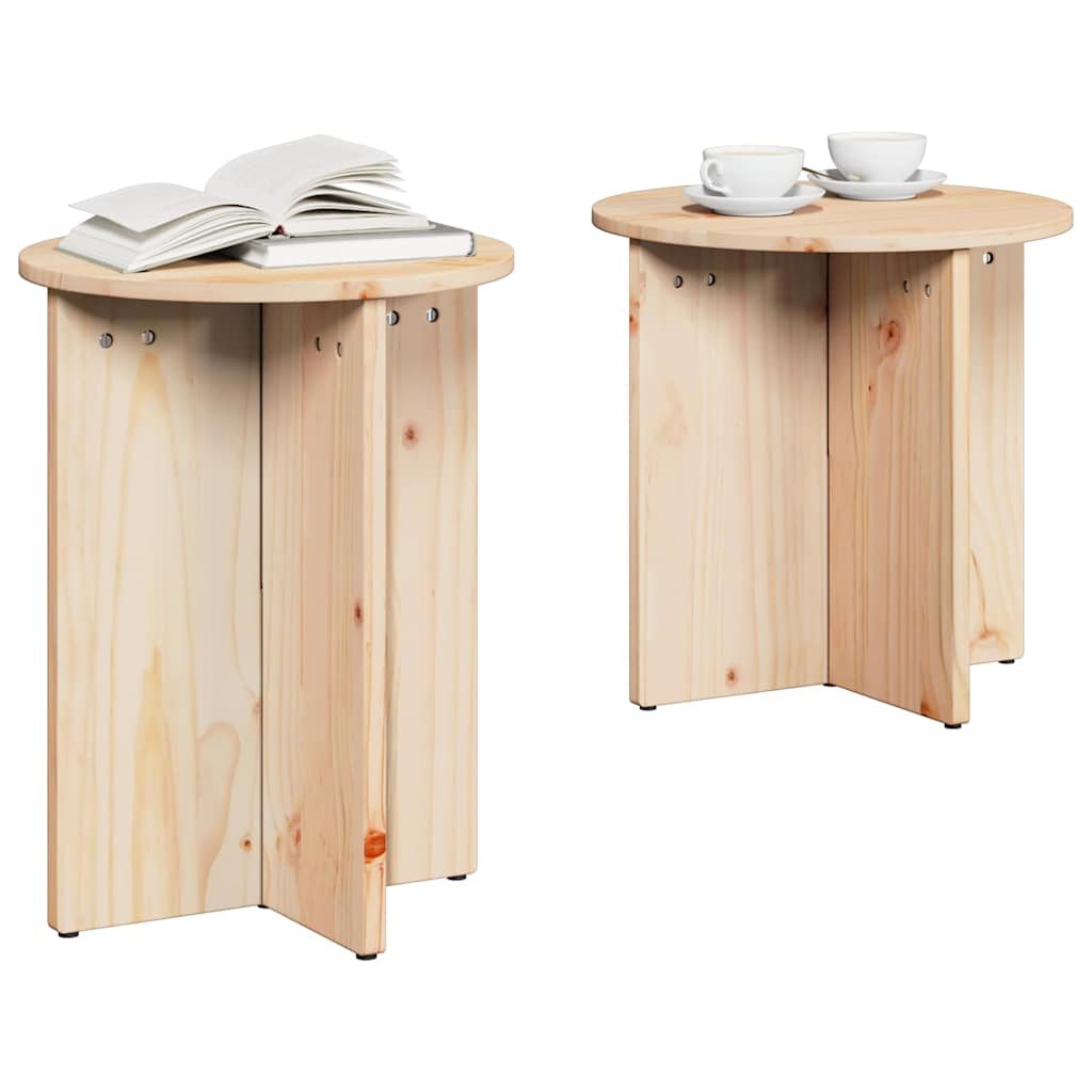 Walplus Pack of 2 Coffee Table - Natural - 41.5 x 41.5 x 46 cm - Image 2