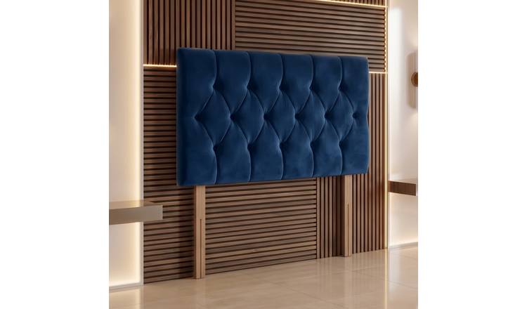 Somnior Chester Velvet Single 30" Upholstered Headboard - Navy