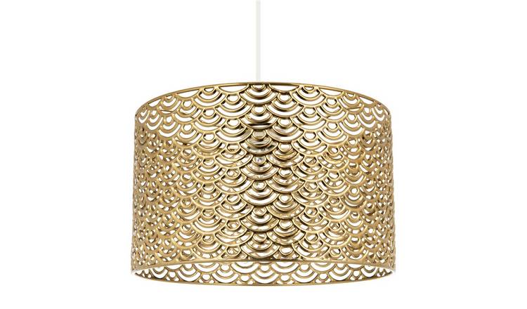 Happy Homewares Art Deco in Polished Gold Plated Pendant Shade - 30cm