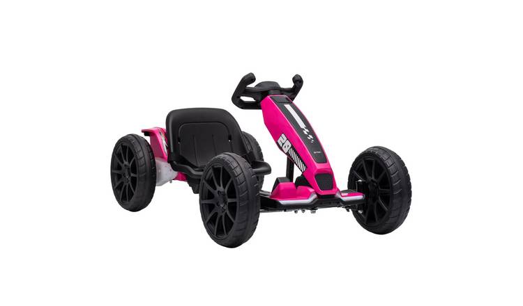 AIYAPLAY 12V Age 3-6 Years Dual Motor LED Electric Go Kart – Pink