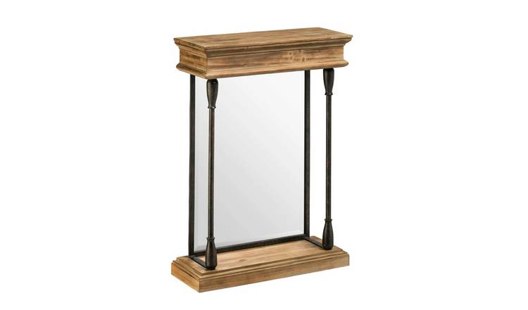 Orsina Tribeca Fir Wood and Metal Mirror – Black