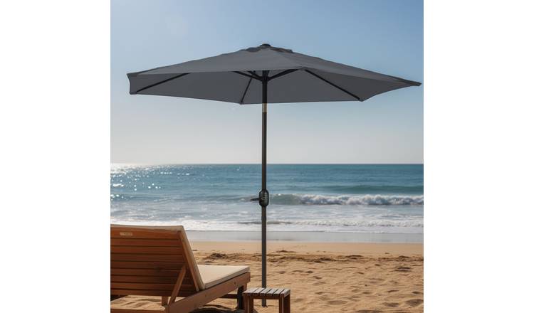 Keplin Crank and Tilt Garden Parasol 2m - Grey