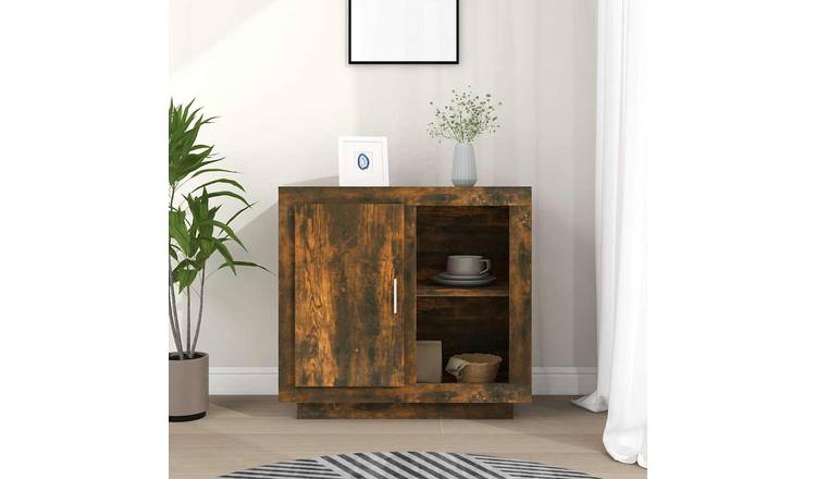 Walplus Engineered Wood Sideboard - Smoked Oak - 80 x 40 x 75 cm