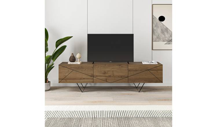 Decortie Jakomen Wood Effect Particleboard TV Stand - Dark Oak