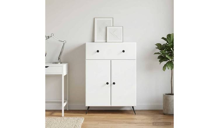 Walplus 1 Drawer Rectangular Sideboard Open Shelf - White - 66 x 34.5 x 90 cm