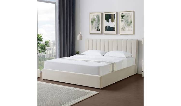 Artemis Home Evelynne Fabric 180cm Superking Ottoman Bed - Beige