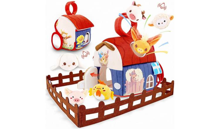 deAO Plush Barn with Stuffed Farm Animals