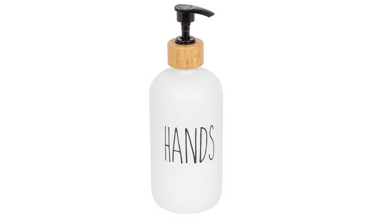 Harbour Housewares Glass Hand Soap Dispenser  - White