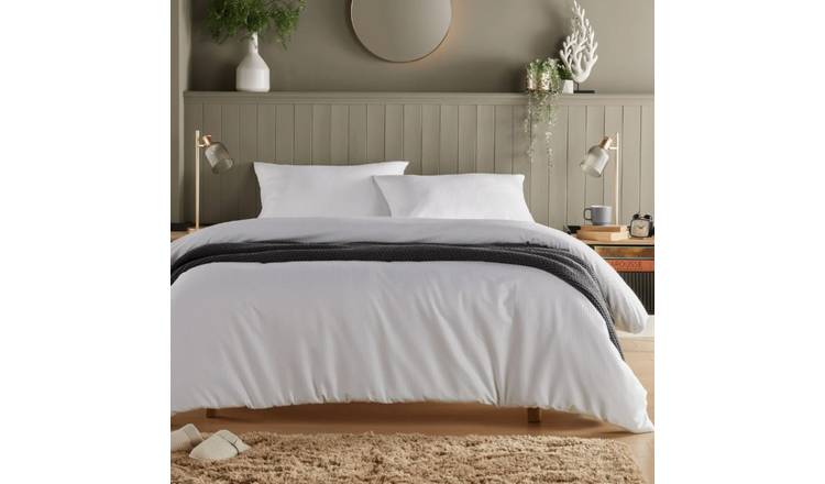 New Edge Blinds Monaco Seersucker White Duvet Set - King