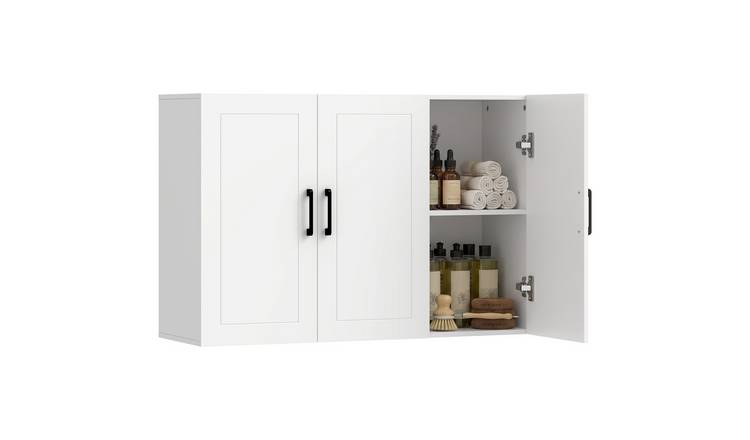 HOMCOM Over the Toilet Space Saver Wall Mounted Bathroom Cabinet - White
