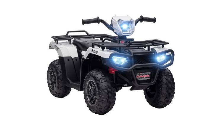 HOMCOM 12V Ages 3 to 5 Music LED Lights Electric Ride On Quad Bike – White