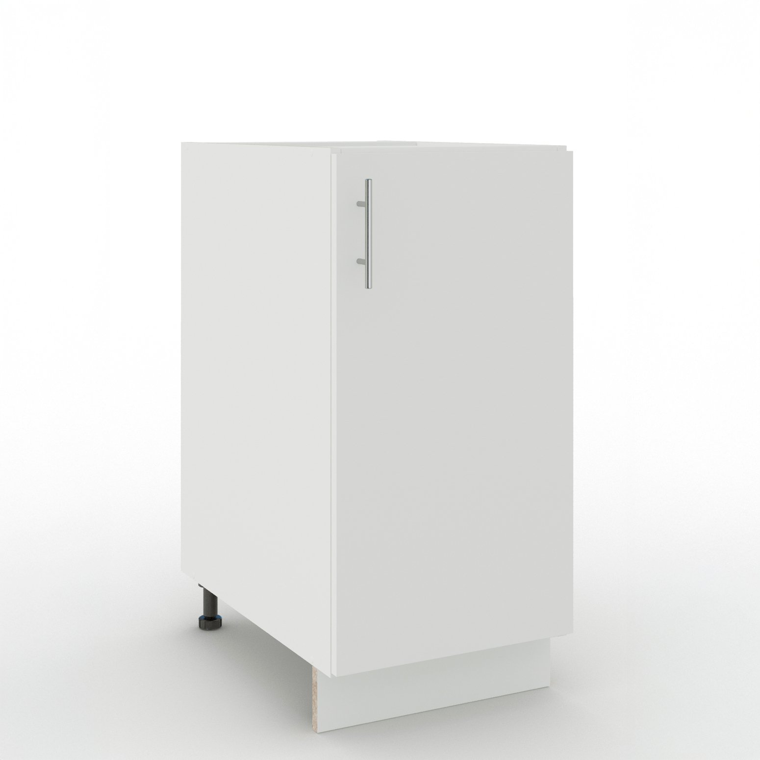 JD Greta 400mm Adjustable Leg Base Cabinet with 1 Door - White Matt - Image 1