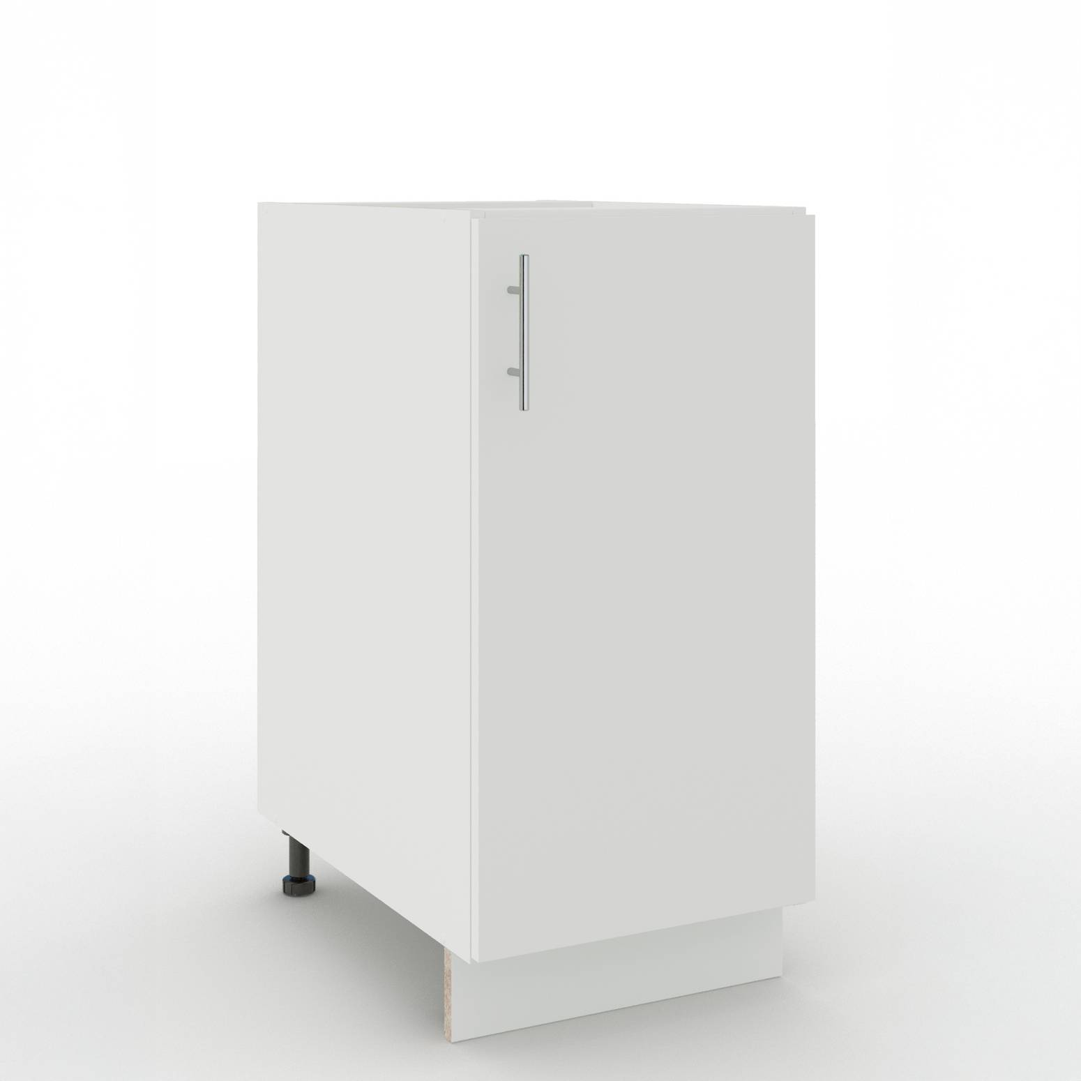 JD Greta 400mm Adjustable Leg Base Cabinet with 1 Door - White Matt - Image 1