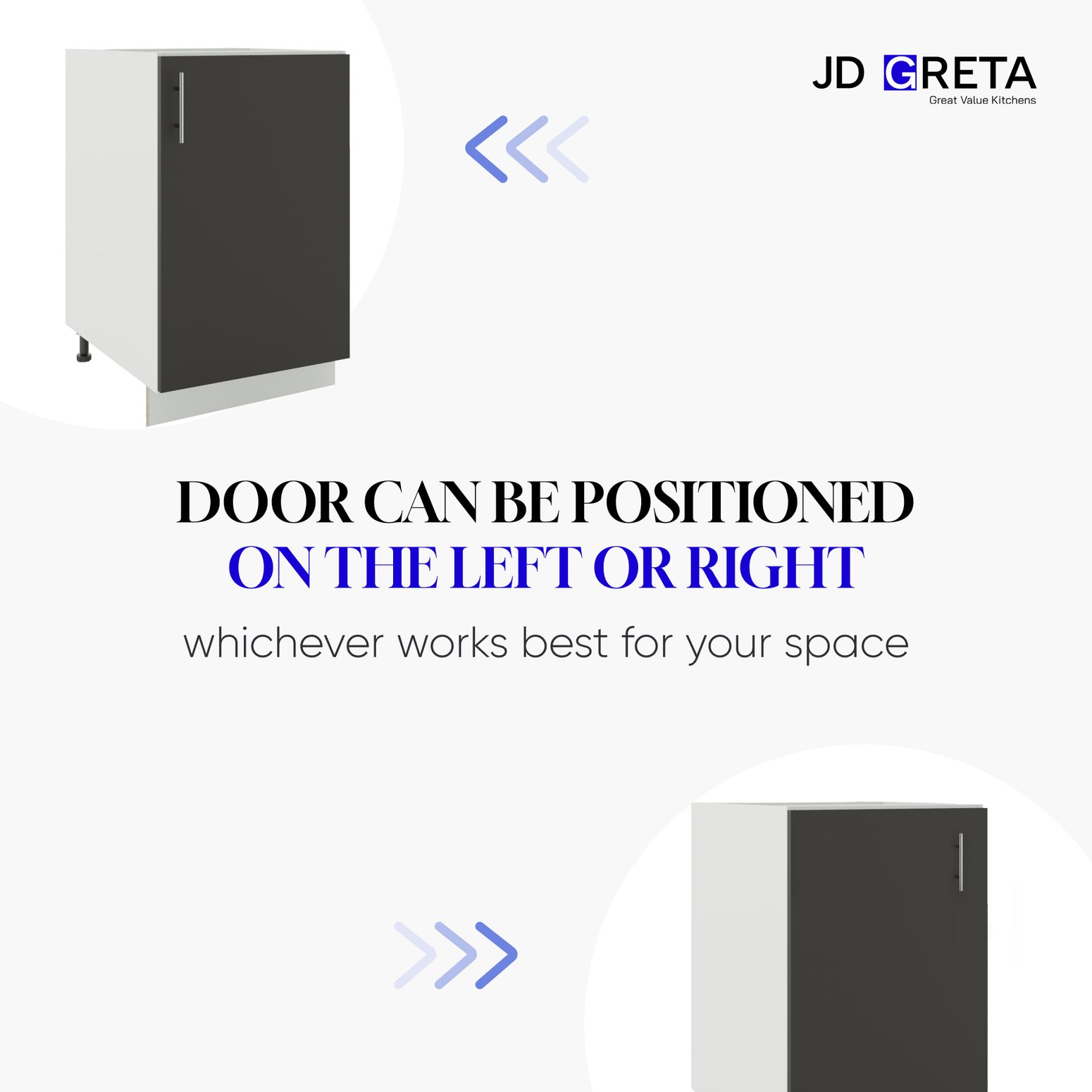 JD Greta 400mm Adjustable Leg Base Cabinet with 1 Door - White Matt - Image 5
