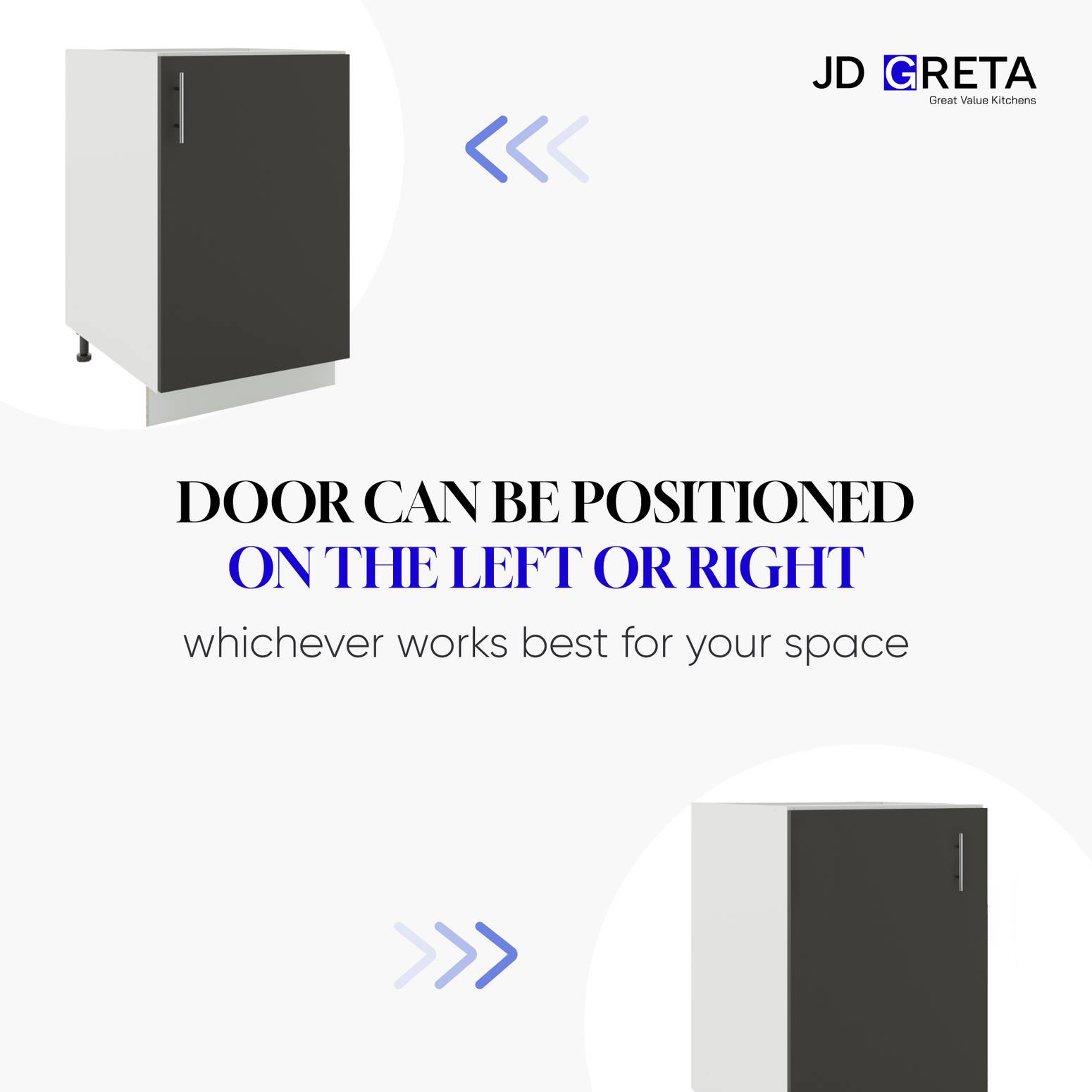 JD Greta 400mm Adjustable Leg Base Cabinet with 1 Door - White Matt - Image 5