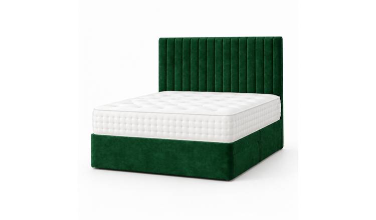 Comfy Deluxe 4ft6 Double    Suede  Divan Bed Set -  Green