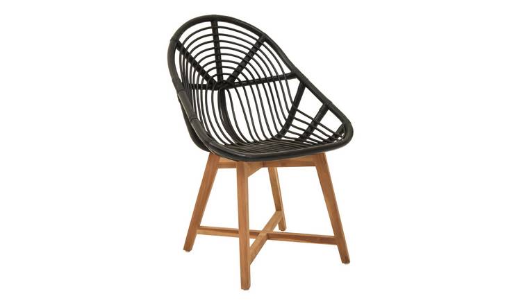 Orsina Manado Rattan and Teak Chair – Black and Natural