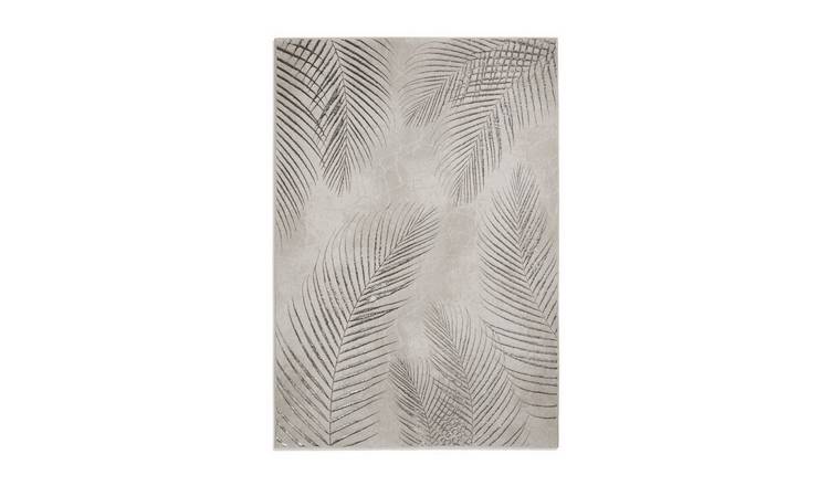 Mega Flooring Silver Modern Nature Print Rug - 120 x 170cm