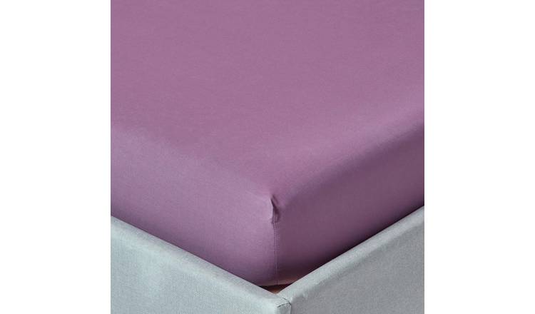 Homescapes Egyptian Cotton Purple Fitted Sheet - Single