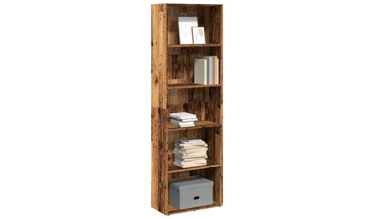 Walplus Engineered Wood Bookcase - Dark Wood - 60 x 30 x 189 cm