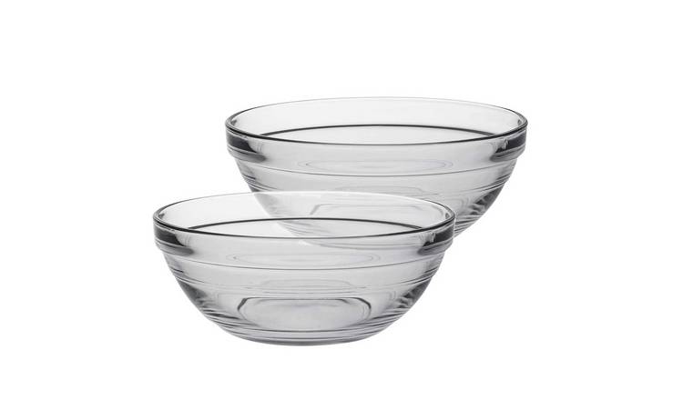Duralex Lys Stacking 14cm Glass Cooking Food Bowls - Pack of 6