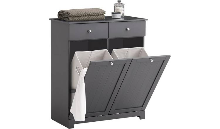 SoBuy 2 Drawer 2 Door Bathroom Storage Cabinet - Dark Grey