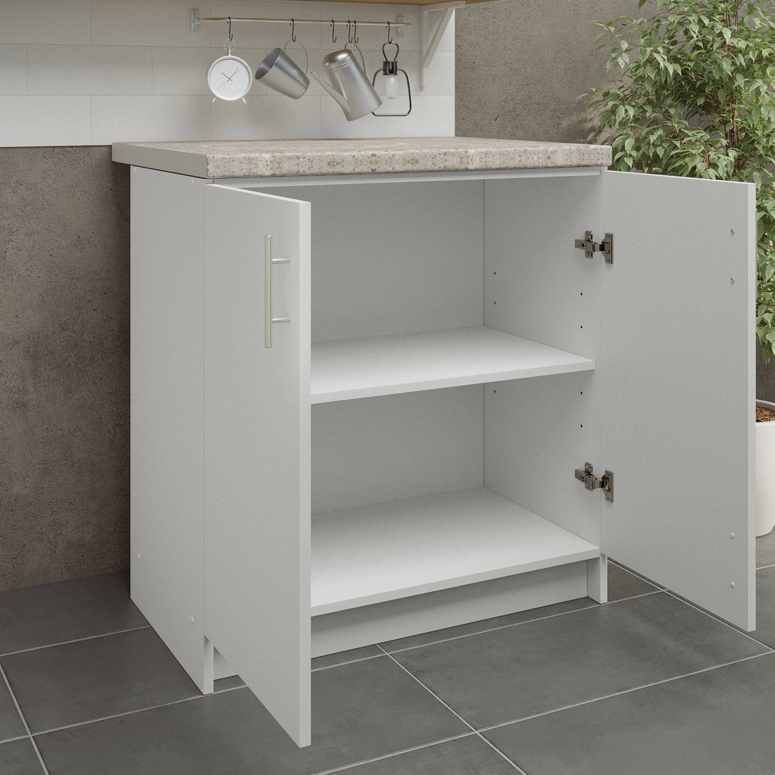 JD Greta 800mm Base Cabinet with 2 Doors & Worktop - White Matt - Image 2