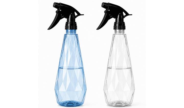 Keplin Pack of 2 Water Spray Bottles 600ml - Blue & Clear