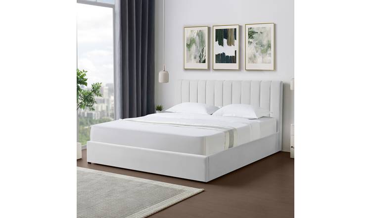Artemis Home Evelynne Fabric 180cm Superking Ottoman Bed - Light Grey