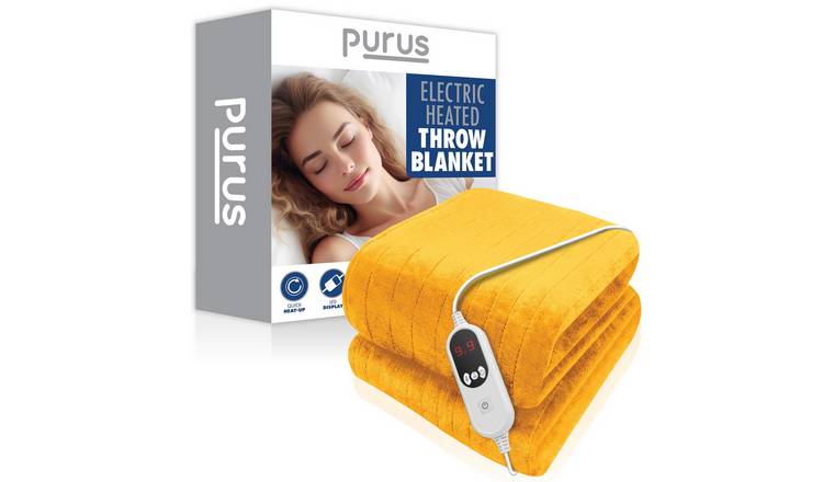 Purus XL 180 x 130cm Microfleece Polyester Electric Heated Throw Blanket - Gold