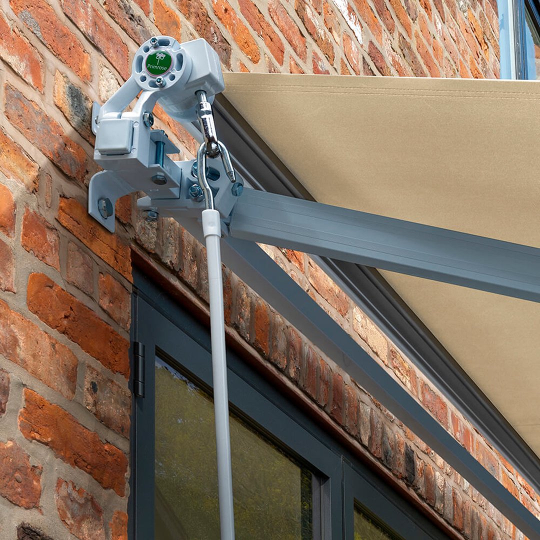 Primrose Awnings 4.0m x 3.0m Retractable Manual Awning Patio Canopy - Ivory - Image 4