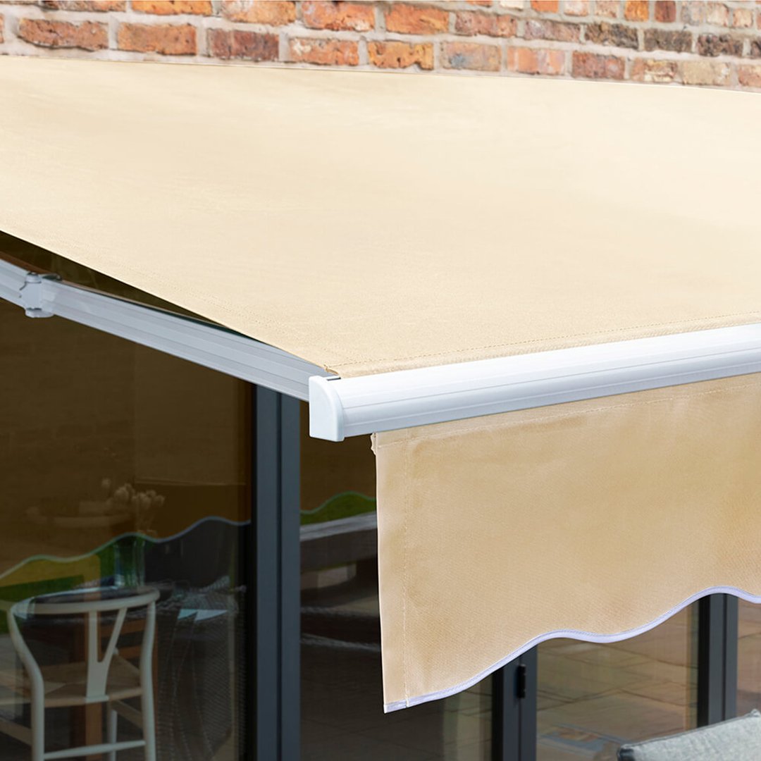 Primrose Awnings 4.0m x 3.0m Retractable Manual Awning Patio Canopy - Ivory - Image 5